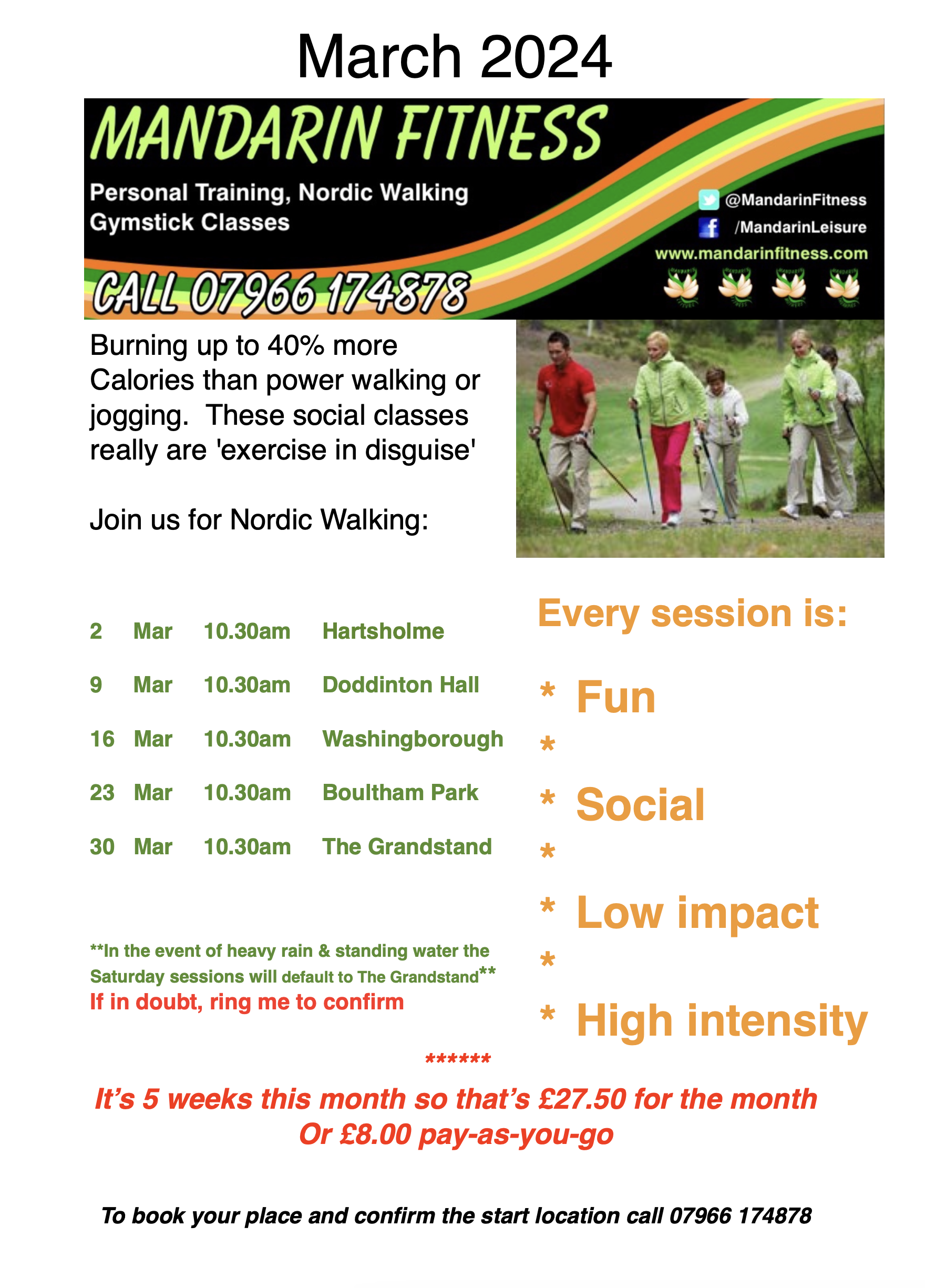Mandarin Fitness Nordic Walking in Lincoln, Lincolnshire on WhatsOnLincs, what's on in Lincolnshire by LincsConnect the Lincolnshire blogger LincsBlogger