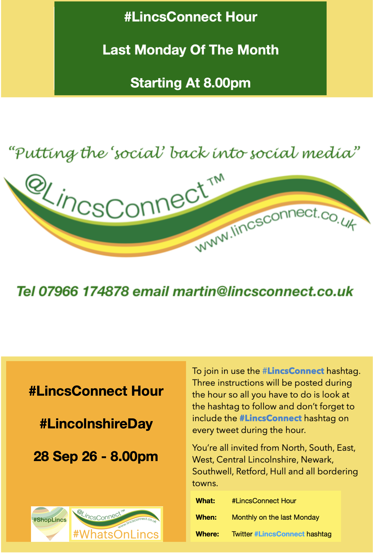 #LincsConnect Hour by LincsConnect on WhatsOnLincs What's on in Lincolnshire by LincsConnect the Lincolnshire blogger, LincsBlogger