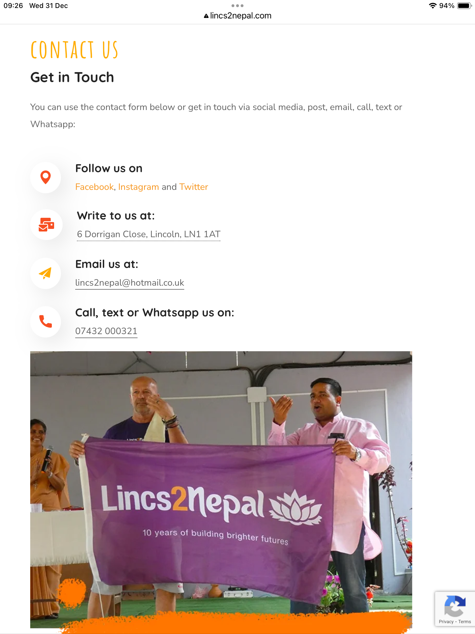 Lincs To Nepal Charity Update